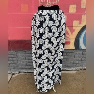 Vintage Original 1960’s & Silver Paisley Jacquard Maxi Velvet Waist Skirt - Med